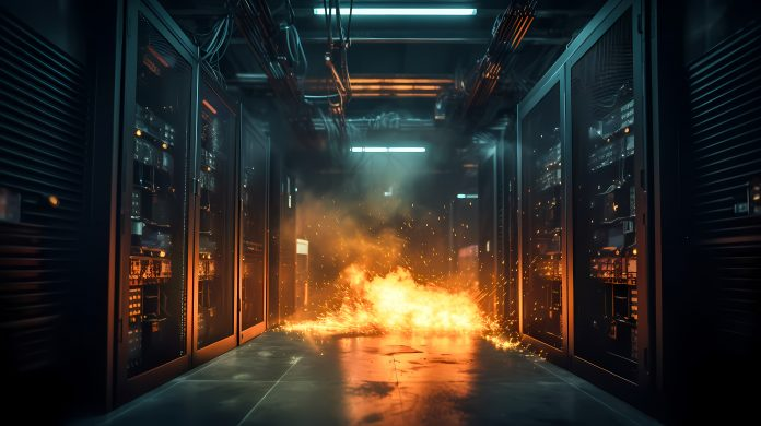 Server room on fire